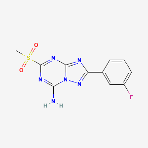 2-(3-Fluoro-phenyl)-5-methanesulfonyl-[1,2,4]triazolo[1,5-a][1,3,5]triazin-7-ylamine