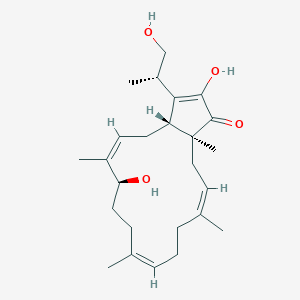 B136618 (1R,3Z,5S,8Z,12Z,15S)-5,17-dihydroxy-18-[(2S)-1-hydroxypropan-2-yl]-4,8,12,15-tetramethylbicyclo[13.3.0]octadeca-3,8,12,17-tetraen-16-one CAS No. 146436-22-8