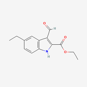 molecular formula C14H15NO3 B1366202 5-乙基-3-甲酰基-1H-吲哚-2-甲酸乙酯 CAS No. 586336-68-7