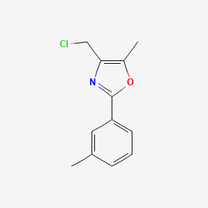 molecular formula C12H12ClNO B1366222 4-(氯甲基)-5-甲基-2-(3-甲基苯基)-1,3-恶唑 CAS No. 521266-92-2
