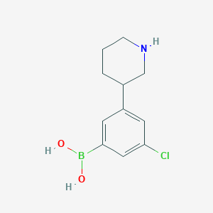 3-(Piperidin-3-yl)-5-chlorophenylboronic acid