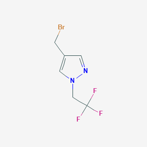 molecular formula C6H6BrF3N2 B13663172 4-(bromomethyl)-1-(2,2,2-trifluoroethyl)-1H-pyrazole 