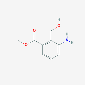 molecular formula C9H11NO3 B13663209 Methyl 3-amino-2-(hydroxymethyl)benzoate 