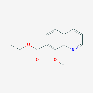 molecular formula C13H13NO3 B13663318 Ethyl 8-methoxyquinoline-7-carboxylate 