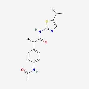 molecular formula C17H21N3O2S B1366333 (2S)-2-[4-(Acetylamino)phenyl]-N-(5-isopropyl-1,3-thiazol-2-yl)propanamide 