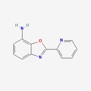 molecular formula C12H9N3O B13663372 2-(Pyridin-2-yl)benzo[d]oxazol-7-amine 