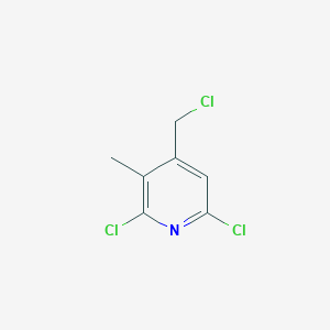 molecular formula C7H6Cl3N B13663394 2,6-Dichloro-4-(chloromethyl)-3-methylpyridine 