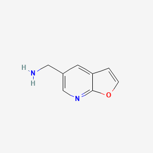 molecular formula C8H8N2O B13663417 Furo[2,3-b]pyridin-5-ylmethanamine 