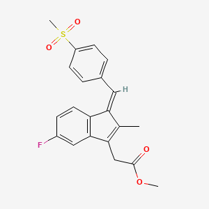 molecular formula C21H19FO4S B1366342 Methyl (Z)-5-fluoro-2-methyl-1-(4-methylsulfonylbenzylidene)inden-3-ylacetate 