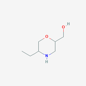 molecular formula C7H15NO2 B13663435 5-Ethyl-2-morpholinemethanol 