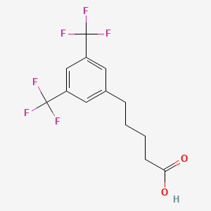 molecular formula C13H12F6O2 B13663451 5-[3,5-Bis(trifluoromethyl)phenyl]pentanoic Acid 