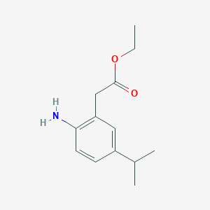 molecular formula C13H19NO2 B13663461 Ethyl 2-(2-amino-5-isopropylphenyl)acetate 