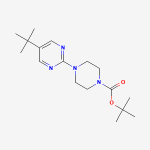 molecular formula C17H28N4O2 B13663489 5-(tert-Butyl)-2-(4-Boc-1-piperazinyl)pyrimidine 