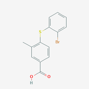 molecular formula C14H11BrO2S B13663497 4-[(2-Bromophenyl)thio]-3-methylbenzoic Acid 