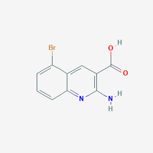 molecular formula C10H7BrN2O2 B13663527 2-Amino-5-bromoquinoline-3-carboxylic acid 