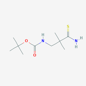 molecular formula C10H20N2O2S B13663612 3-(Boc-amino)-2,2-dimethylpropanethioamide 