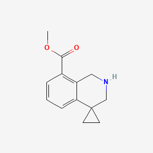 molecular formula C13H15NO2 B13663676 Methyl 2',3'-dihydro-1'H-spiro[cyclopropane-1,4'-isoquinoline]-8'-carboxylate 