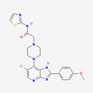 2-(4-(6-Chloro-2-(4-methoxyphenyl)-3H-imidazo[4,5-b]pyridin-7-yl)piperazin-1-yl)-N-(thiazol-2-yl)acetamide