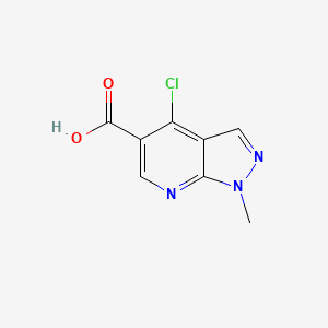molecular formula C8H6ClN3O2 B1366426 4-氯-1-甲基-1H-吡唑并[3,4-B]吡啶-5-羧酸 CAS No. 675111-88-3