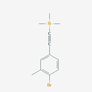 molecular formula C12H15BrSi B13664388 1-Bromo-2-methyl-4-[2-(trimethylsilyl)ethynyl]benzene CAS No. 871707-26-5