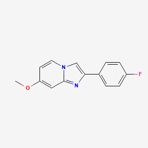 molecular formula C14H11FN2O B13664576 2-(4-Fluorophenyl)-7-methoxyimidazo[1,2-a]pyridine 