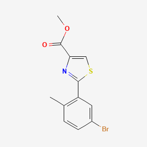 molecular formula C12H10BrNO2S B13664603 Methyl 2-(5-Bromo-2-methylphenyl)thiazole-4-carboxylate 