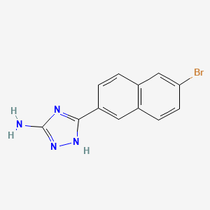 molecular formula C12H9BrN4 B13664613 5-Amino-3-(6-bromo-2-naphthyl)-1H-1,2,4-triazole 