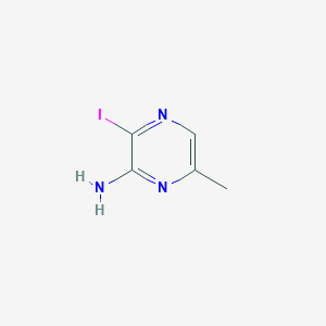 molecular formula C5H6IN3 B13664682 3-Iodo-6-methylpyrazin-2-amine 