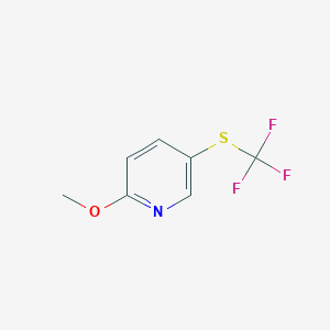 molecular formula C7H6F3NOS B13664708 2-Methoxy-5-((trifluoromethyl)thio)pyridine 