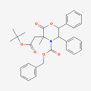 tert-Butyl 2-[(3S,5R,6S)-4-Cbz-3-methyl-2-oxo-5,6-diphenylmorpholin-3-yl]acetate