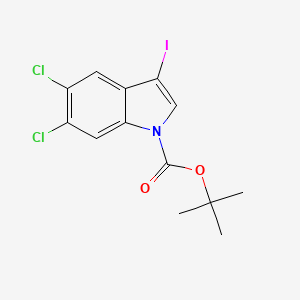 molecular formula C13H12Cl2INO2 B13664743 tert-Butyl 5,6-dichloro-3-iodo-1H-indole-1-carboxylate 