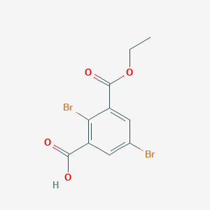 molecular formula C10H8Br2O4 B13664755 2,5-Dibromo-3-(ethoxycarbonyl)benzoic acid 