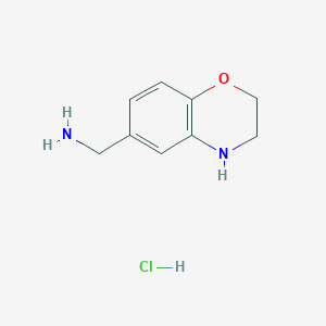 molecular formula C9H13ClN2O B13664765 (3,4-Dihydro-2H-benzo[b][1,4]oxazin-6-yl)methanamine hydrochloride 