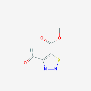 molecular formula C5H4N2O3S B13664831 Methyl 4-formyl-1,2,3-thiadiazole-5-carboxylate 