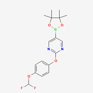 molecular formula C17H19BF2N2O4 B13664858 2-(4-(Difluoromethoxy)phenoxy)-5-(4,4,5,5-tetramethyl-1,3,2-dioxaborolan-2-yl)pyrimidine 