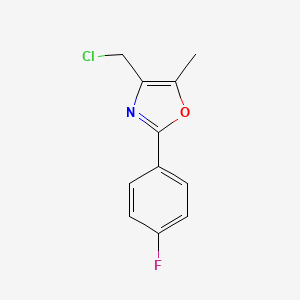 molecular formula C11H9ClFNO B1366493 4-(Chloromethyl)-2-(4-fluorophenyl)-5-methyloxazole CAS No. 625826-69-9