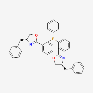 molecular formula C38H33N2O2P B13664934 (4R,4'R)-2,2'-((Phenylphosphanediyl)bis(2,1-phenylene))bis(4-benzyl-4,5-dihydrooxazole) 