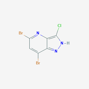 molecular formula C6H2Br2ClN3 B13664950 5,7-Dibromo-3-chloro-1H-pyrazolo[4,3-b]pyridine 