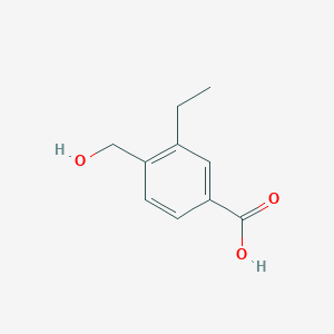 molecular formula C10H12O3 B13664995 3-Ethyl-4-(hydroxymethyl)benzoic acid 