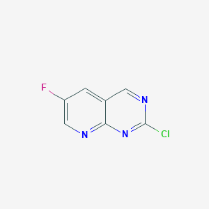 molecular formula C7H3ClFN3 B13665002 2-Chloro-6-fluoropyrido[2,3-d]pyrimidine 