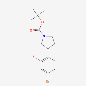 molecular formula C15H19BrFNO2 B13665027 1-Boc-3-(4-bromo-2-fluorophenyl)pyrrolidine 