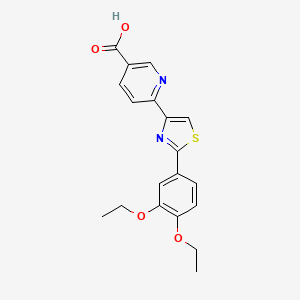 molecular formula C19H18N2O4S B13665063 6-(2-(3,4-Diethoxyphenyl)thiazol-4-yl)nicotinic acid 