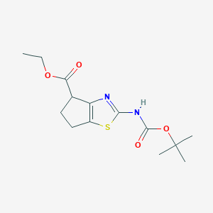 Ethyl 2-[(tert-butoxycarbonyl)amino]-5,6-dihydro-4H-cyclopenta[d][1,3]thiazole-4-carboxylate