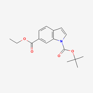 molecular formula C16H19NO4 B13665135 1-tert-Butyl 6-ethyl 1H-indole-1,6-dicarboxylate 