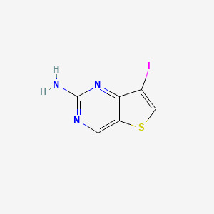 molecular formula C6H4IN3S B13665191 7-Iodothieno[3,2-d]pyrimidin-2-amine 