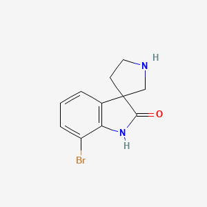 molecular formula C11H11BrN2O B13665205 7-Bromospiro[indoline-3,3'-pyrrolidin]-2-one 