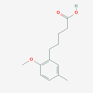 molecular formula C13H18O3 B13665301 5-(2-Methoxy-5-methylphenyl)pentanoic Acid 