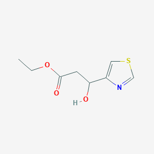 molecular formula C8H11NO3S B13665304 Ethyl 3-Hydroxy-3-(4-thiazolyl)propanoate 