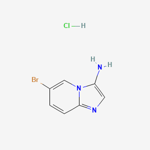 molecular formula C7H7BrClN3 B13665354 6-Bromoimidazo[1,2-a]pyridin-3-amine hydrochloride 