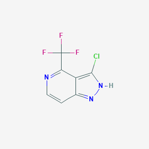 molecular formula C7H3ClF3N3 B13665463 3-Chloro-4-(trifluoromethyl)-1H-pyrazolo[4,3-c]pyridine 